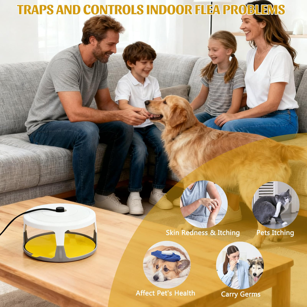 Micnaron flea trap wide-entry design draws fleas from surfaces