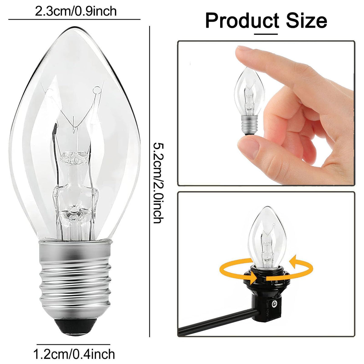 Micnaron flea-trap bulb side view shows slim C7 design for easy replacement.