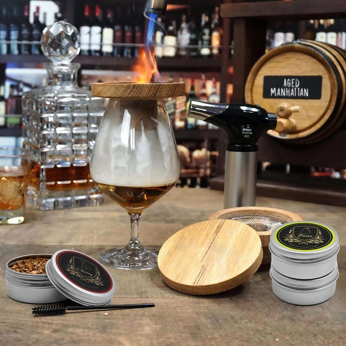 Micovay smoking wood chips peach flavor adds delicate fruit smoke to drinks