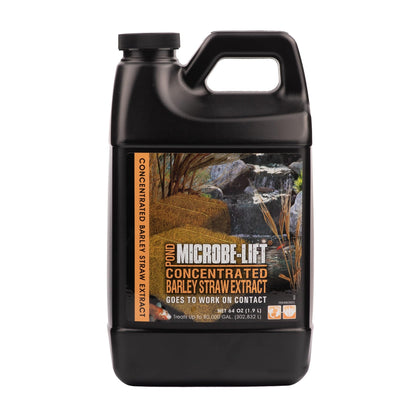 MICROBE-LIFT barley straw extract bottle promotes natural pond balance for clearer water.