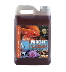 MICROBE-LIFT PL bottle poured into pond to start cleaning.