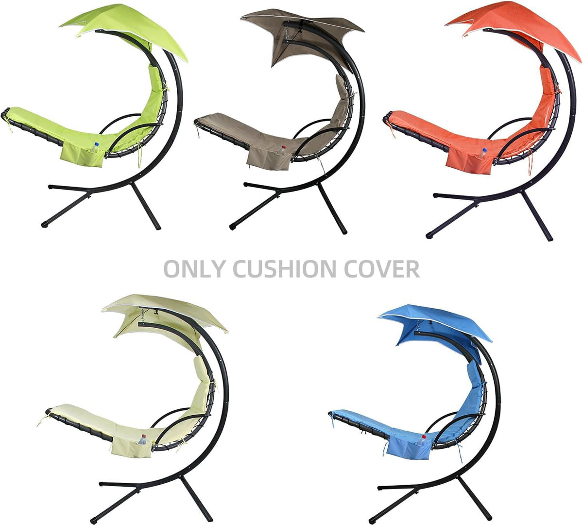 MICTONY curved chaise setup with cushion cover ready for outdoor use