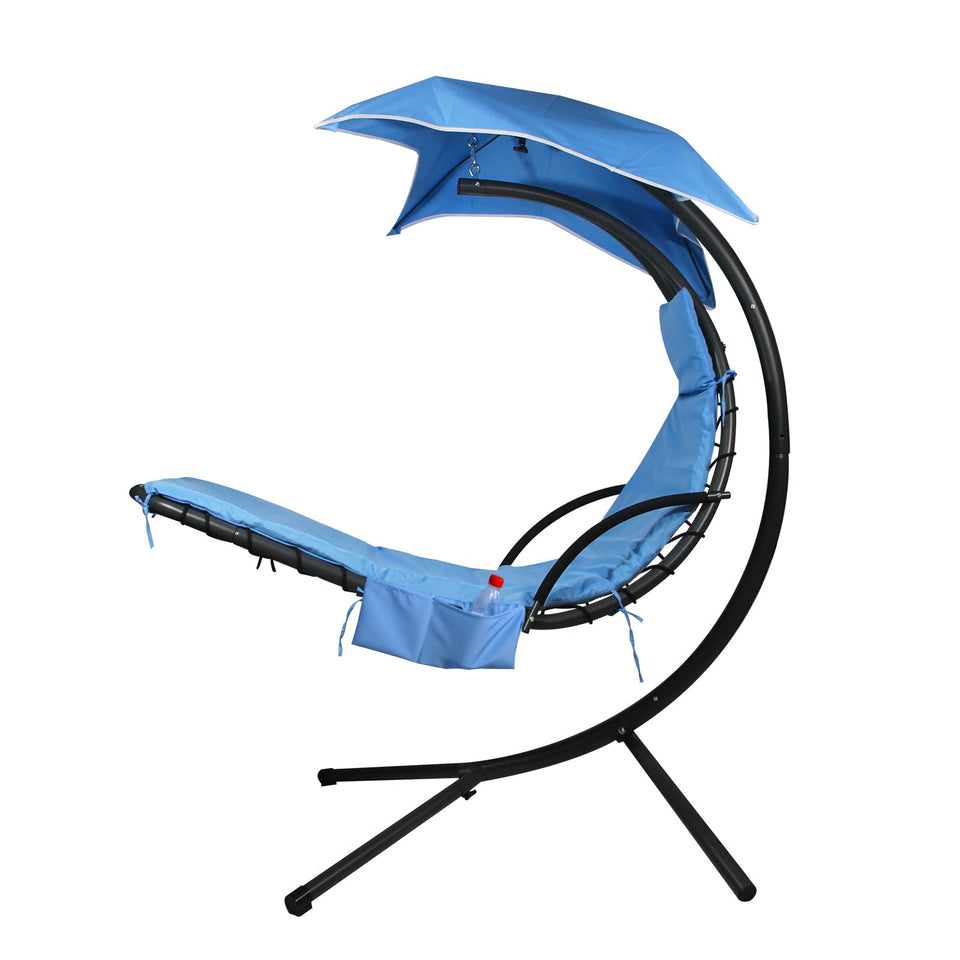 MICTONY blue cushion cover on curved outdoor lounge for a refreshed look