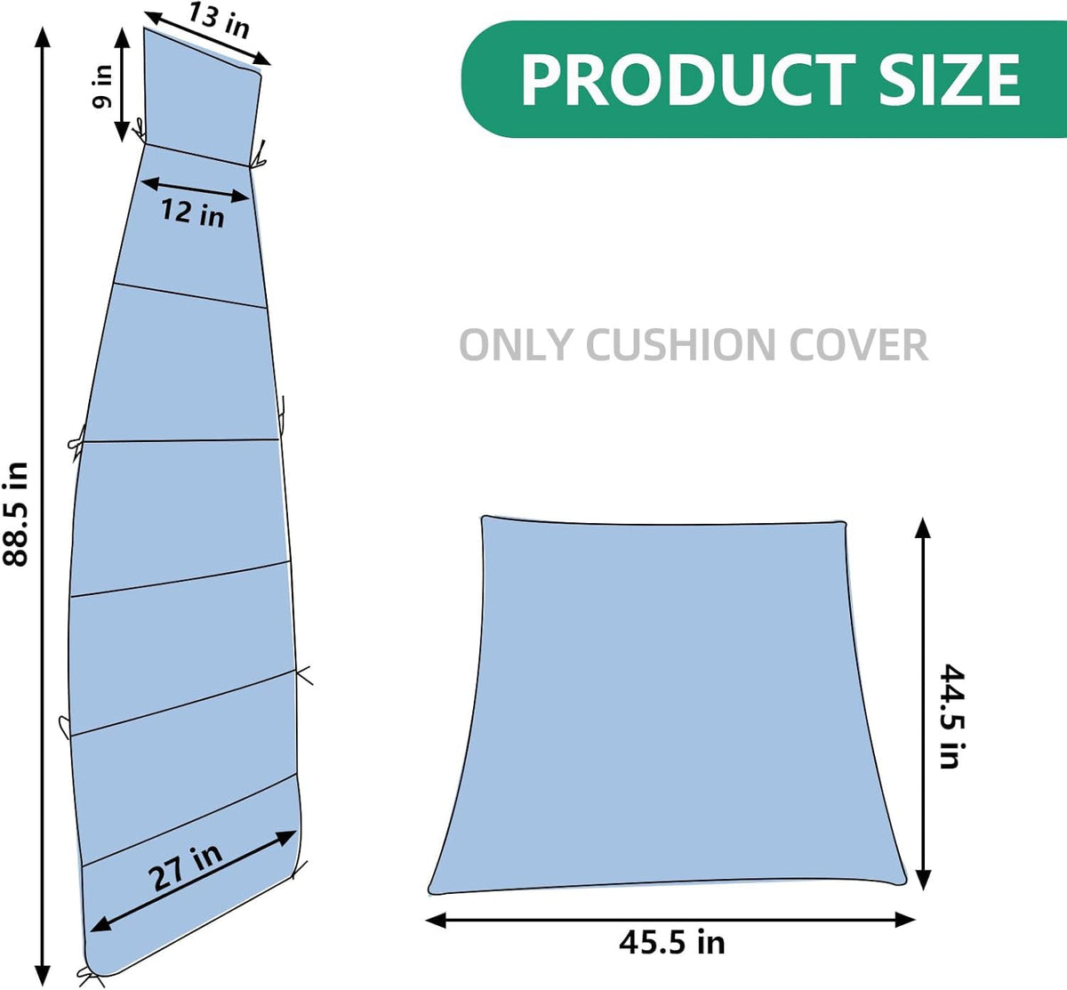 MICTONY replacement cover zipper detail eases on/off