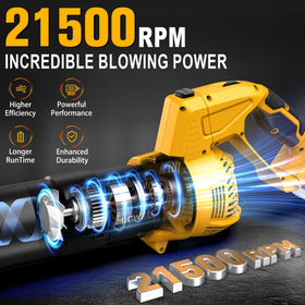 MICWELL blower provides five speeds for light dusting to heavy debris.