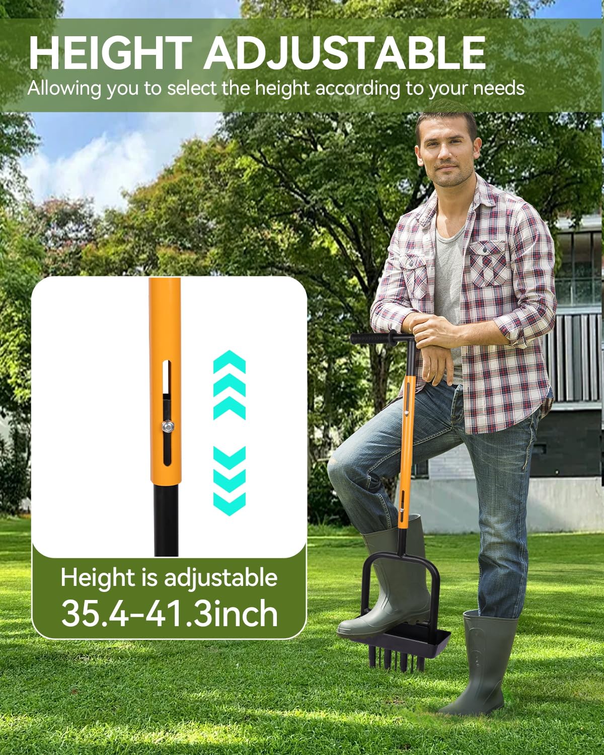 MICZG adjustable-height handle supports comfortable use for gardeners of any height