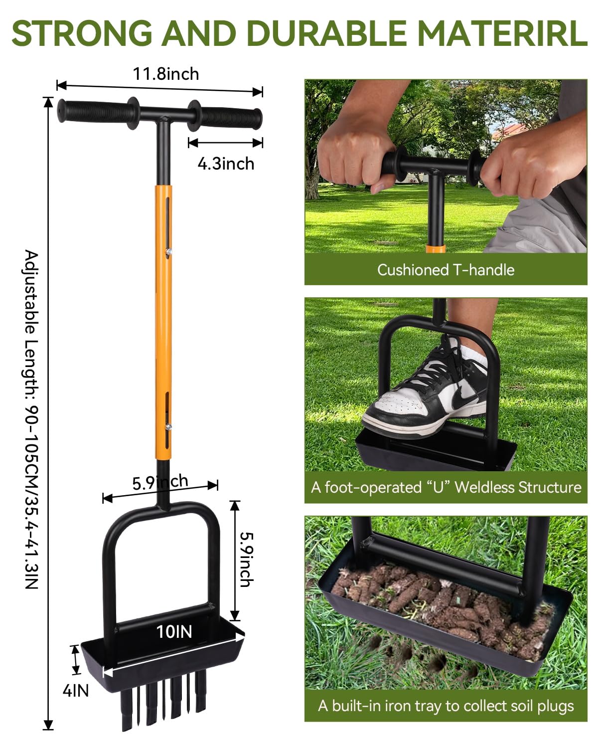 MICZG durable carbon steel tines withstand years of lawn care tasks