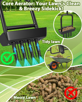 MICZG lawn aerator core spikes provide deeper soil ventilation for healthier roots