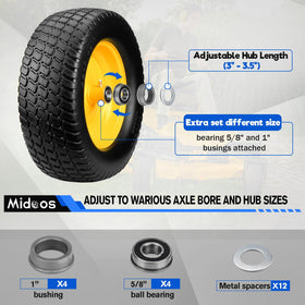 Midcos double-sealed bearings reduce friction for smooth mowing