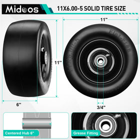 Midcos two-pack flat-free tires for mowing with reliable performance.