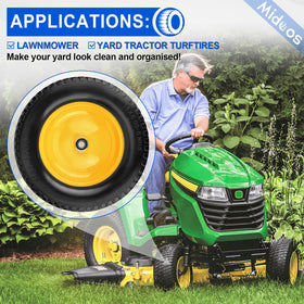 Midcos NHS flat-free tires offer reliable traction during maintenance tasks