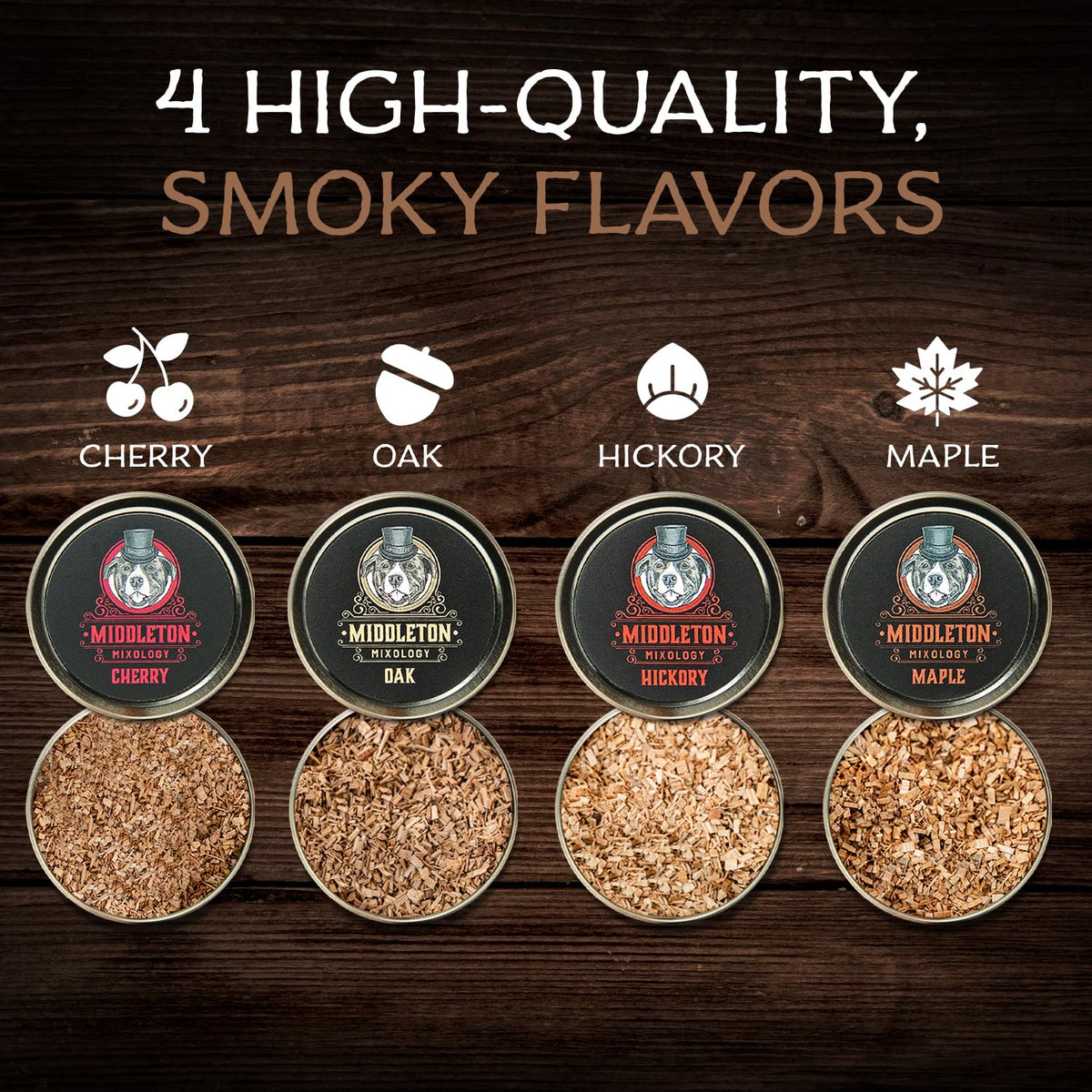 Middleton Mixology SmokeTop maple chips add warm caramel notes to drinks.