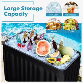 MIDDOW HDPE tabletop with metal legs supports heavy buffet loads