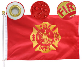 MIDLE Fire Department flag with embroidered logo for weather-resistant outdoor display.