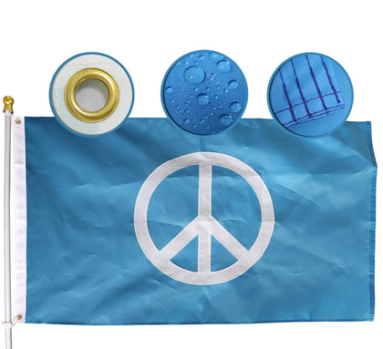 MIDLE World Peace Flag embroidery close-up for outdoor display