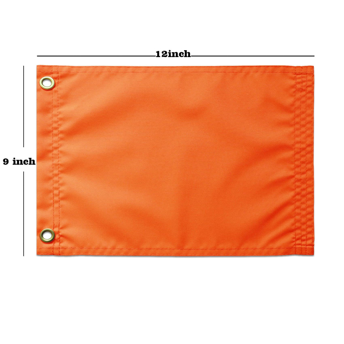 MIDLE safety flag 9x12 orange with brass grommets for secure mounting on UTVs.