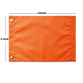 MIDLE safety flag 9x12 orange with brass grommets for secure mounting on UTVs.