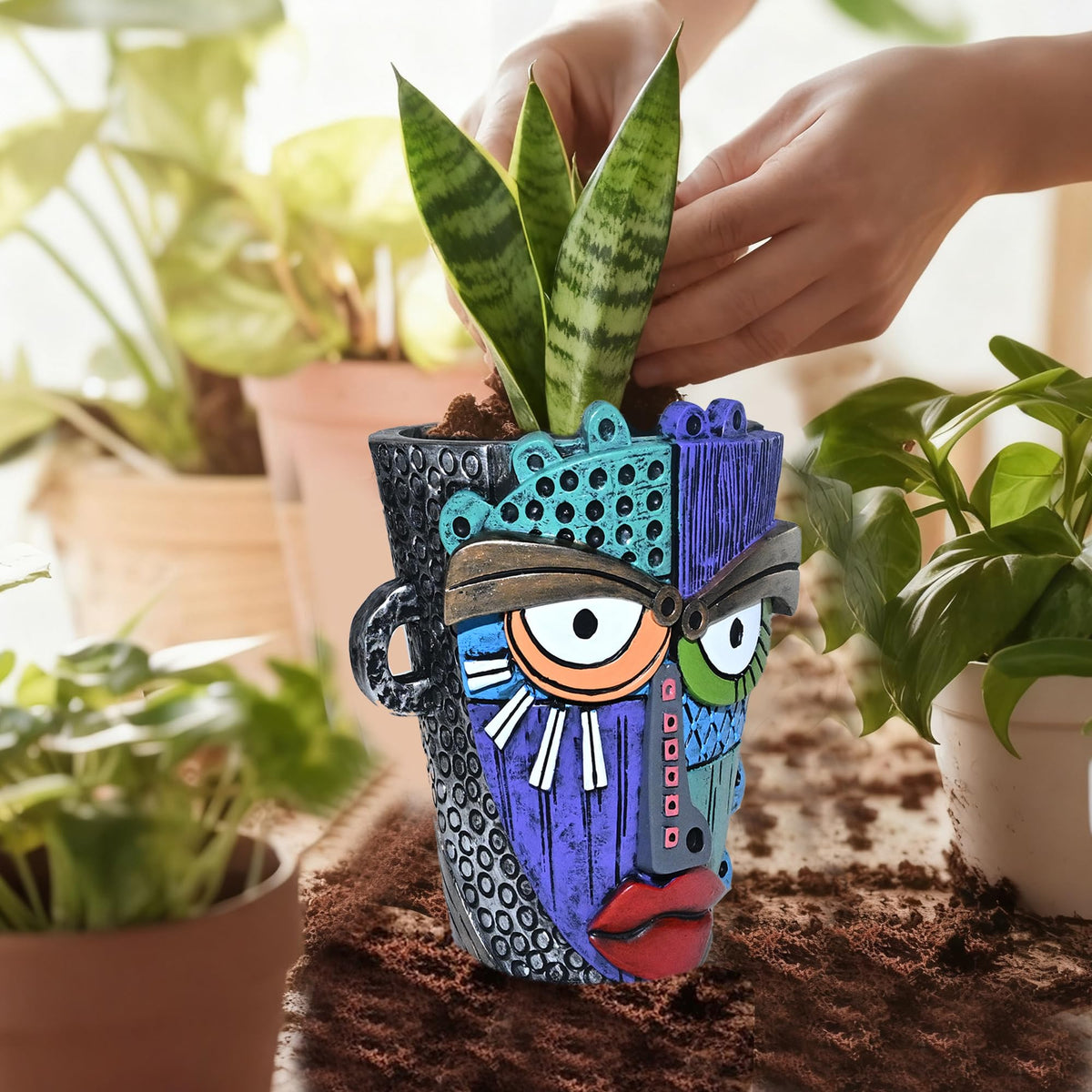 Midogaigai colorful planter ideal for patios and garden accents