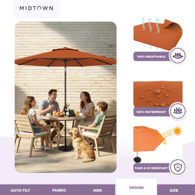 Midtown Umbrellas smooth auto-tilt and crank system in action