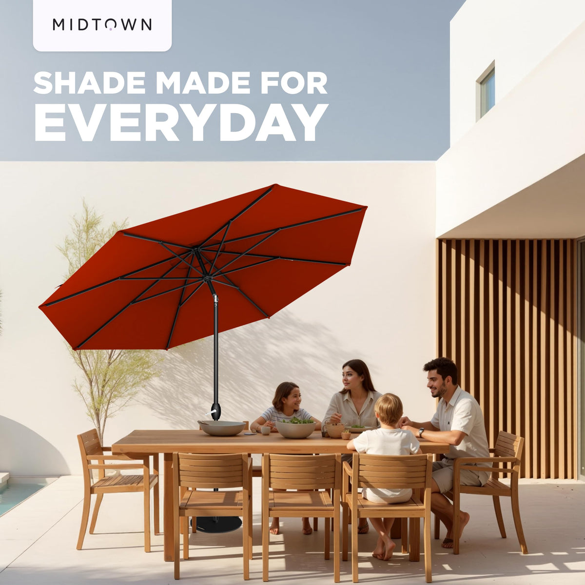 Midtown Umbrellas deck, pool, garden and beach shade uses