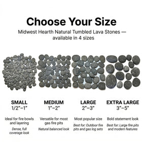 Midwest Hearth extra-large lava rocks offer a bold look for larger fire pits.