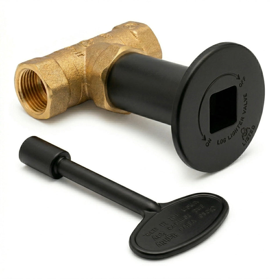 Midwest Hearth brass ball valve for fire pits with smooth 1/4-turn operation