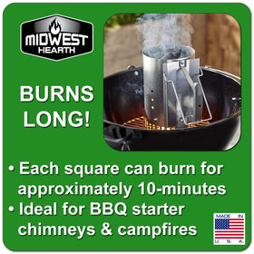 Midwest Hearth Fire Starter Squares lighting action demonstrates fast ignition.