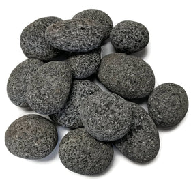Midwest Hearth smooth-tumbled lava stones 2-3in enhance gas fire pit aesthetics and safety.