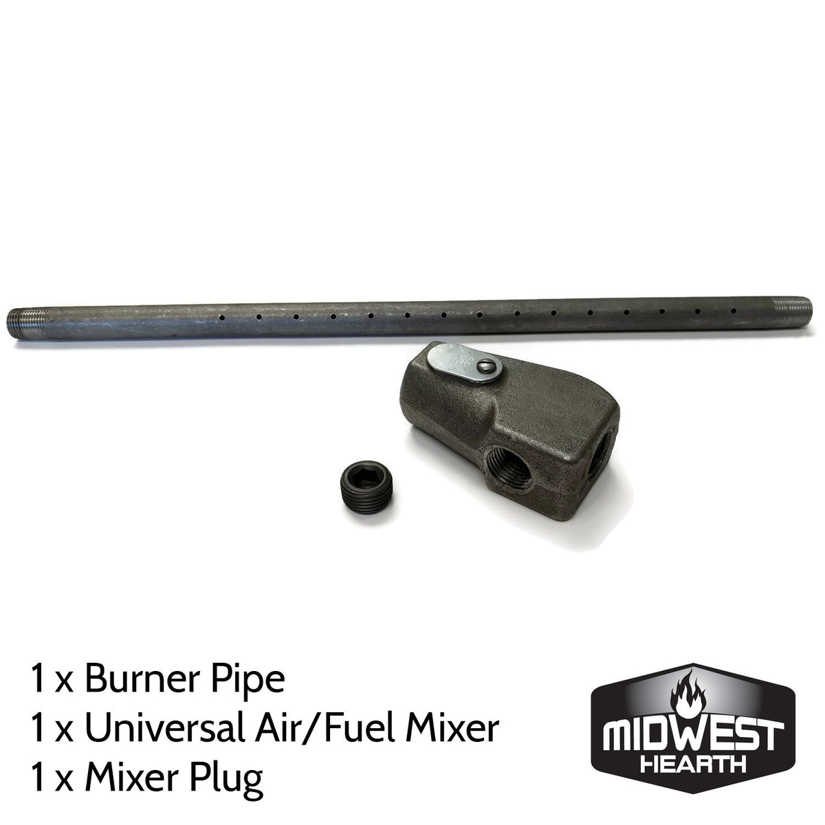 Midwest Hearth gas log starter for angled installation enables flexible setup.