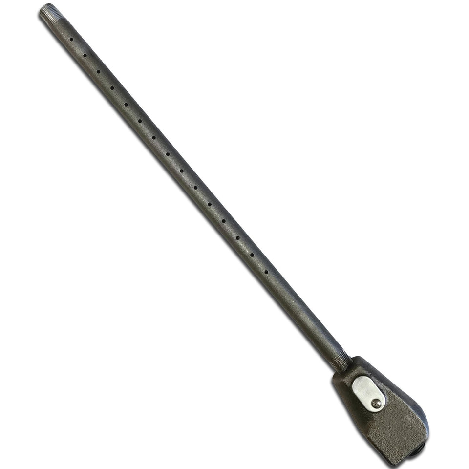 Midwest Hearth Universal Gas Log Lighter in straight installation for quick wood fire ignition.