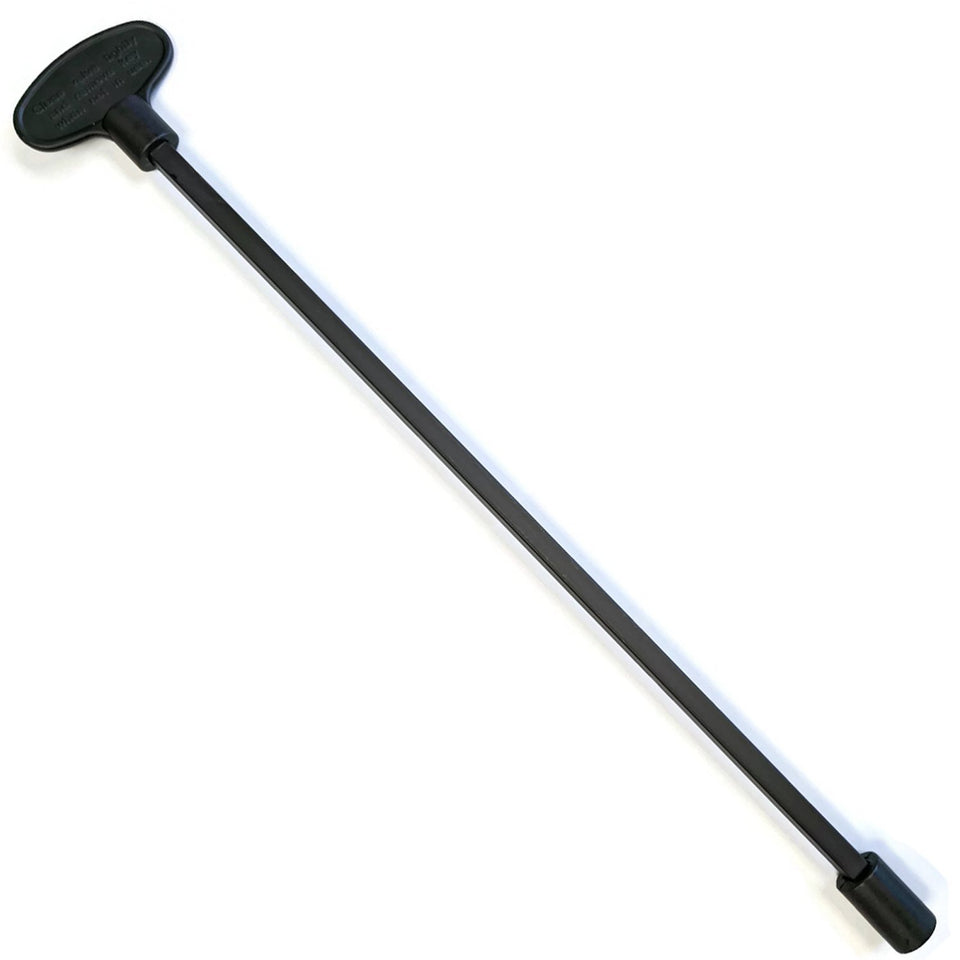 Midwest Hearth universal valve key in flat black, 12-inch, for gas fireplaces and pits.
