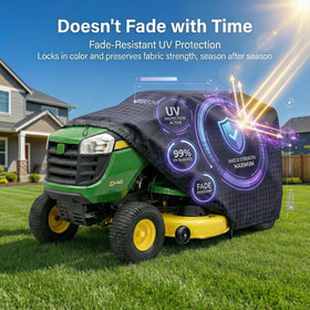 MIEAPOND riding lawn mower cover all-weather protection during heavy rain.