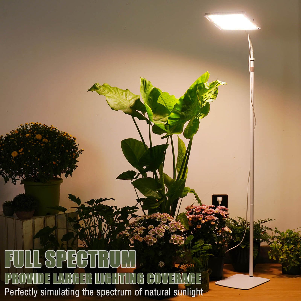 MIEEMCLUX LED grow light on tabletop setup for compact spaces