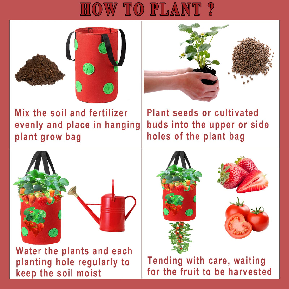 Miewslan versatile grow bag suitable for tomatoes, strawberries, potatoes, and mint