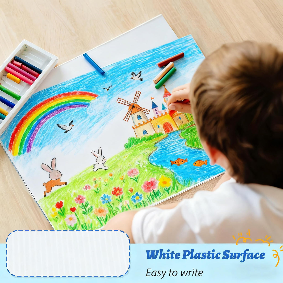 MIFANS blank white 18x12 sign, ideal canvas for markers or prints.