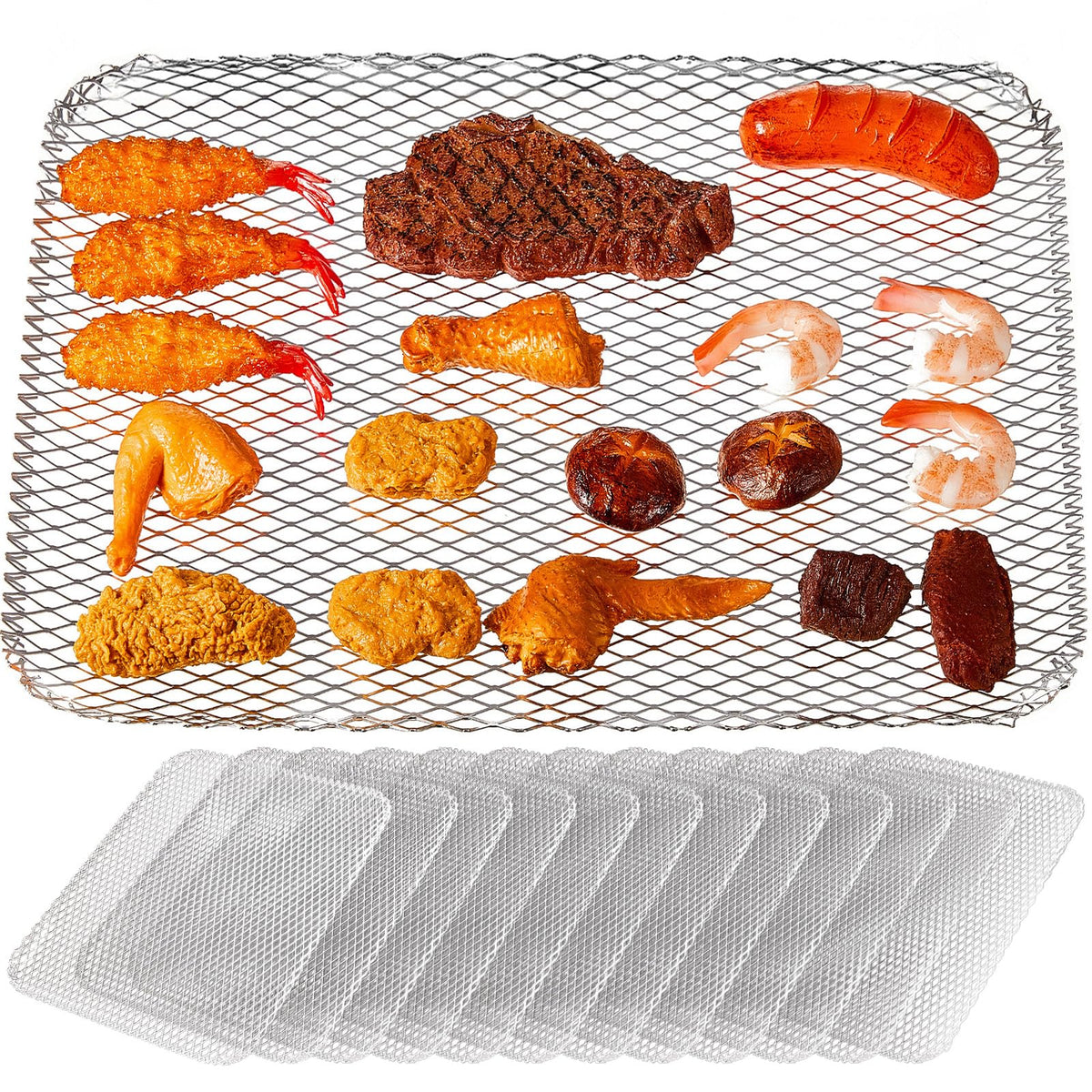 Mifoci disposable grill topper on 16x12 inch grate for quick cleanup