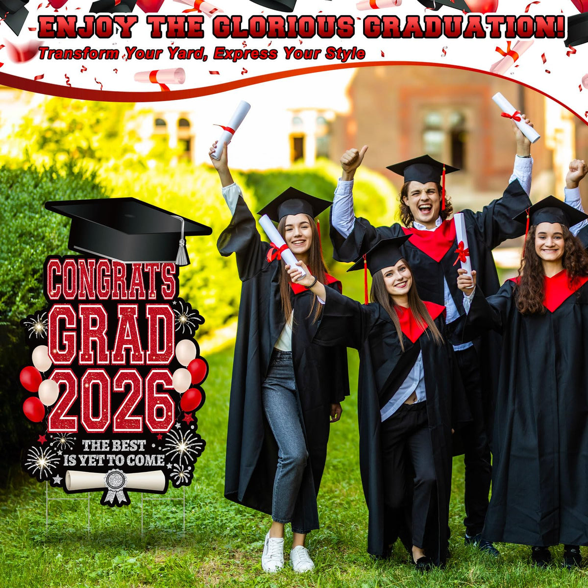 Mifoci graduation decor enhances front yard and driveway celebrations
