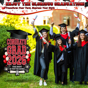 Mifoci graduation decor enhances front yard and driveway celebrations