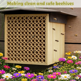 Mifoci bamboo tubes in use inside a mason bee house
