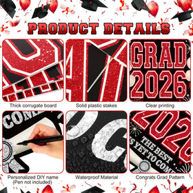 Mifoci clear plastic rods reinforce the graduation sign in windy conditions