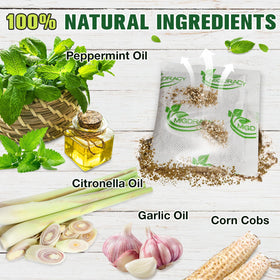 Citronella scent released from Migdracy pouch repelling mosquitoes.