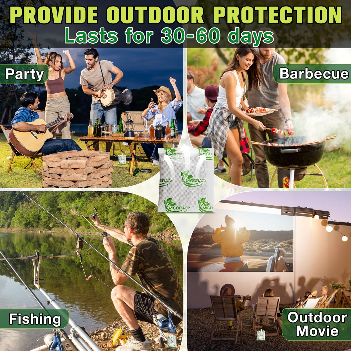 Outdoor use in garden or RV setup with Migdracy pouches.