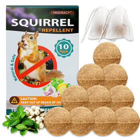 Migdracy Squirrel Repellent Ball 10-pack deters wildlife in yards with natural scent barrier