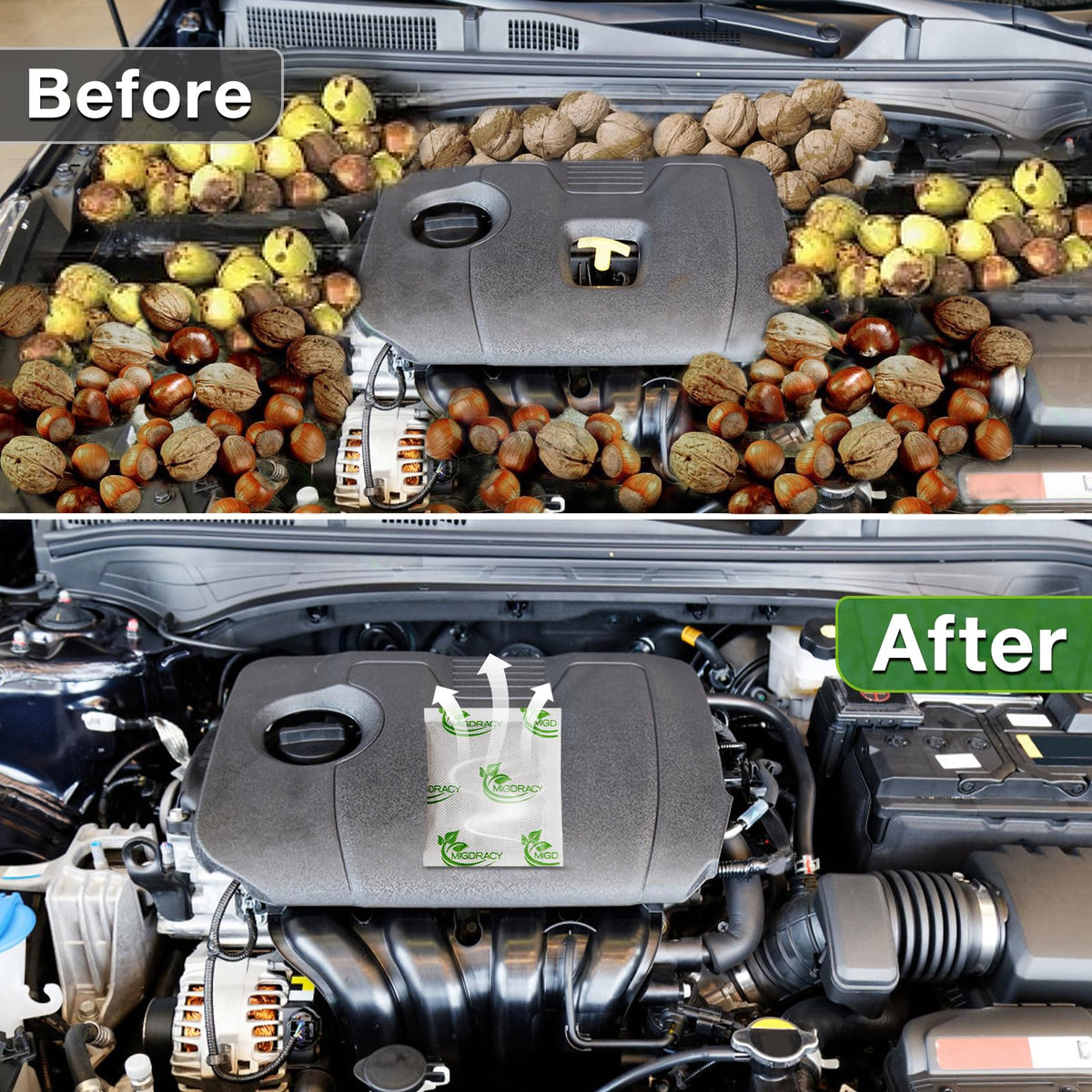 Migdracy Squirrel Repellent Pouch kit demonstrates the convenient 10-pack design.