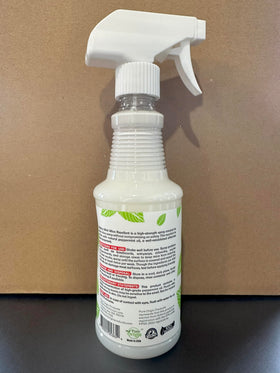Fresh mint aroma from Mighty Mint spray in use for odor-free deterrence