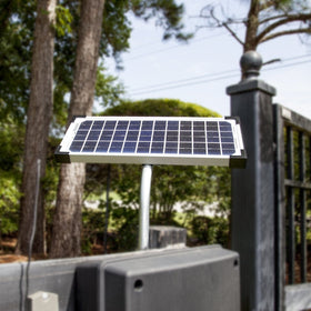 Mighty Mule 10W solar panel kit wire connectors enable flexible installations.