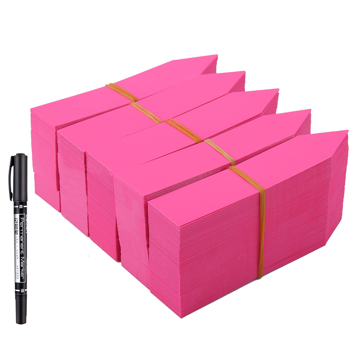 MIHEY 4-inch pink plant label for durable outdoor tagging and easy identification