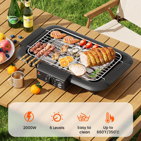 Mihoho grill with six temperature control knobs for precise cooking