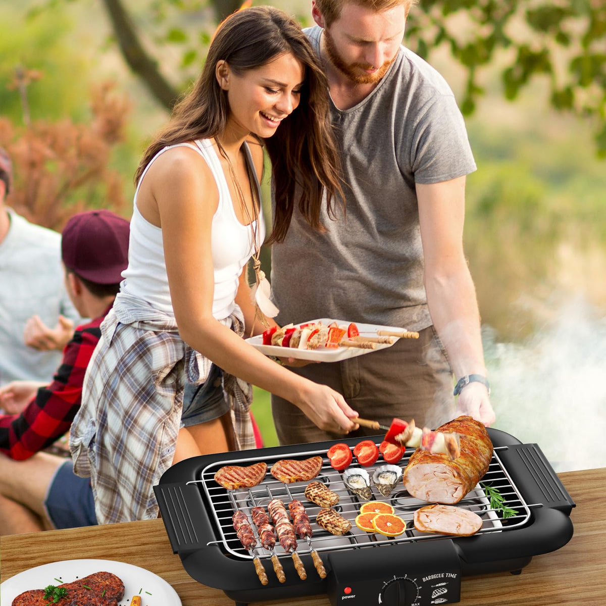 Mihoho portable design suitable for indoor and outdoor BBQs