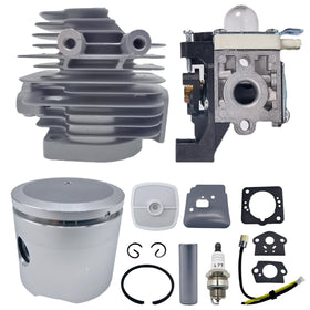 Mikatesi cylinder kit close-up for Echo SRM-225 compatibility and durable engine refresh.